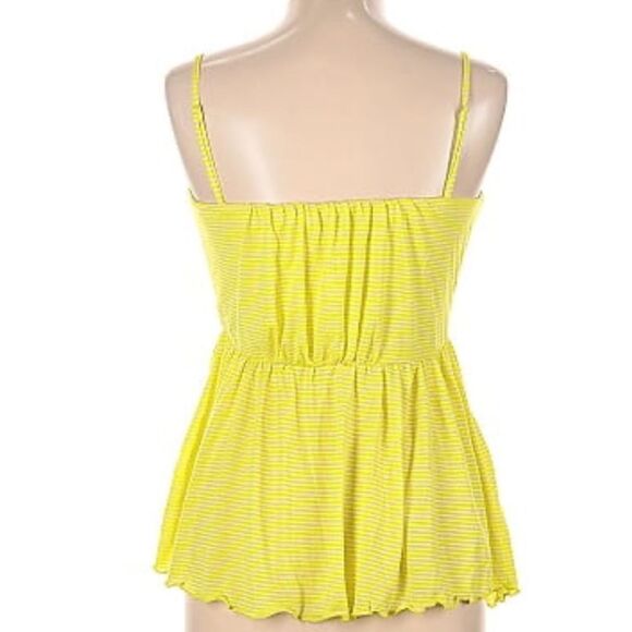 Free people, yellow and white striped summer top with thin straps, size medium - Picture 3 of 10
